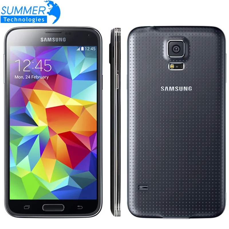 Оригинальный разблокирована Samsung Galaxy S5 i9600 мобильный телефон 5.1 &quotSuper AMOLED 4 ядра 16