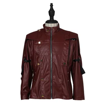 

Guardians of The Galaxy Star Lord Peter Quill Red Jacket Men's Leather Coat Custom Made