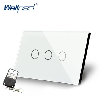 

3 Gang 2 Way Remote Control Light Crystal Glass Screen Switch Wallpad Luxury US/AU LED 2 Way Touch Switch with Remote Control