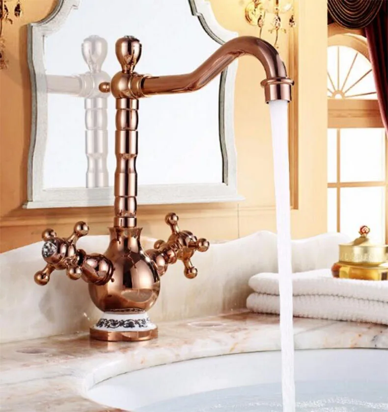 Новые поступления золотой кран бортике Кухня поворотный раковина Ванная комната смеситель кухонный смеситель
