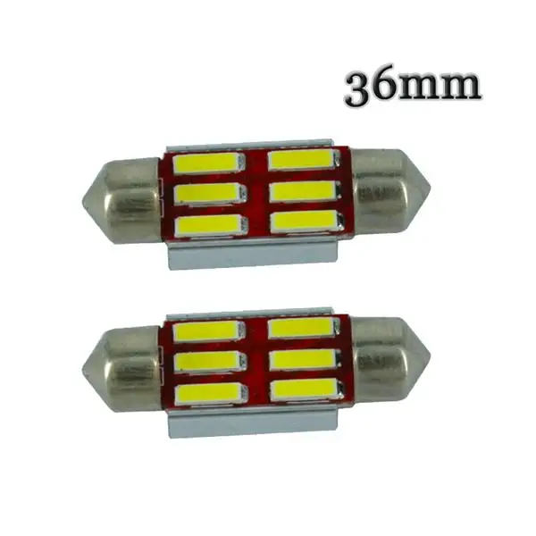 36mm white 100 шт. гирляндная шина Canbus C5W 6 SMD 7020 светодиодный не Полярный 0.13A 36 мм/39 мм/41 мм автомобиля внутренний свет купола лампы для чтения стайлинга автомобилей - Испускаемый цвет: 36mm white