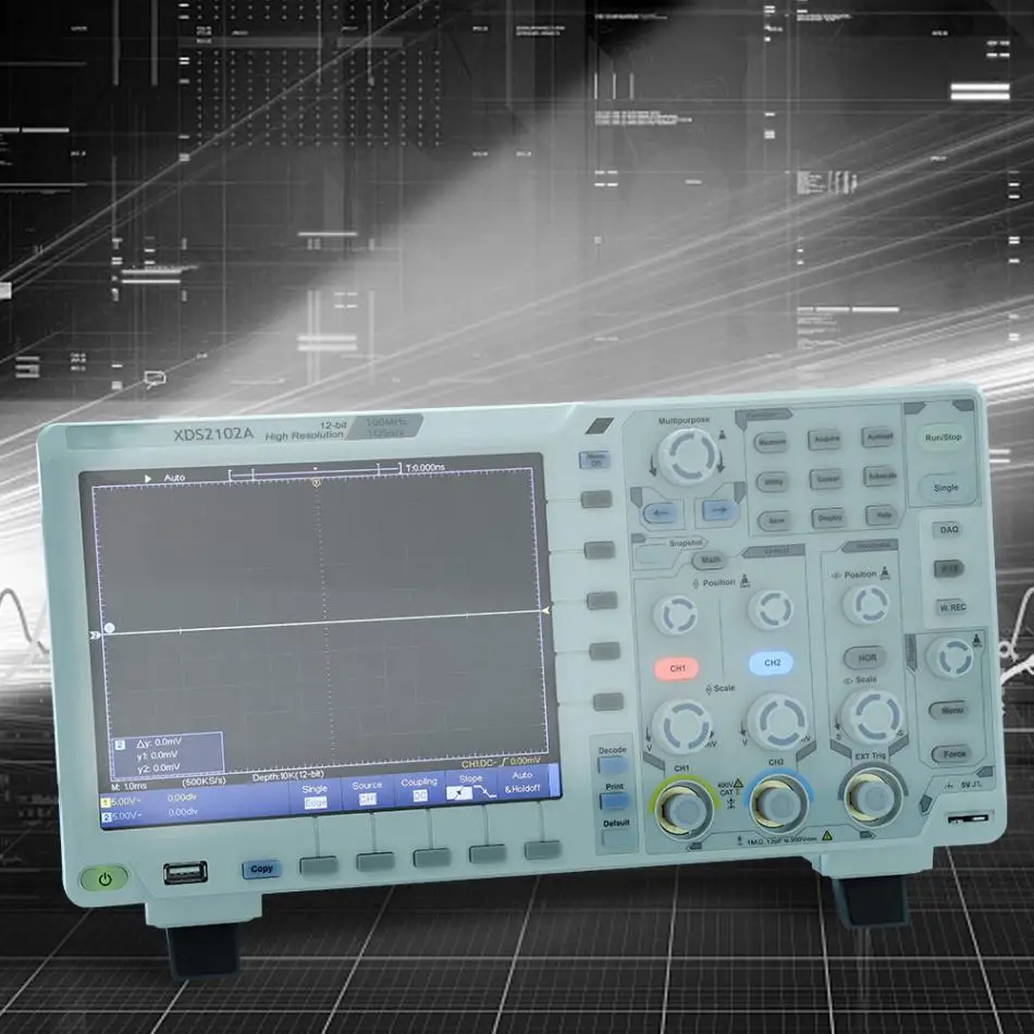 Owon XDS2102A 100 МГц с высоким разрешением ацп цифровой осциллограф инструменты АЦП декодирование ЕС вилка с высоким разрешением измерительный прибор