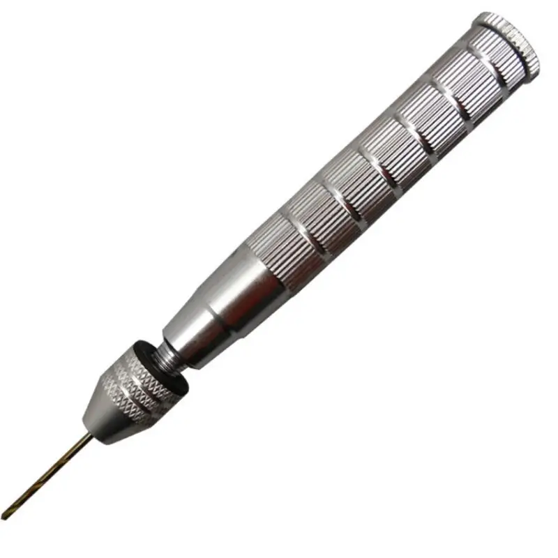 

Mini Micro Aluminum Hand Drill with Keyless Chuck Twist Drill Bit Woodworking Drilling Rotary Tools