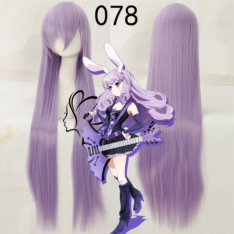 

Anime SHOW BY ROCK !! Cosplay Wig Plasmagica Chuchu 100cm Long Light Purple Violet Synthetic Hair for Adult