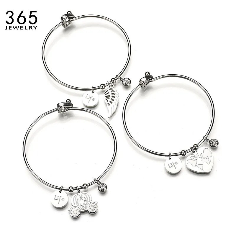 Трендовые браслеты с подвеской в виде крыльев сердца якоря из нержавеющей стали