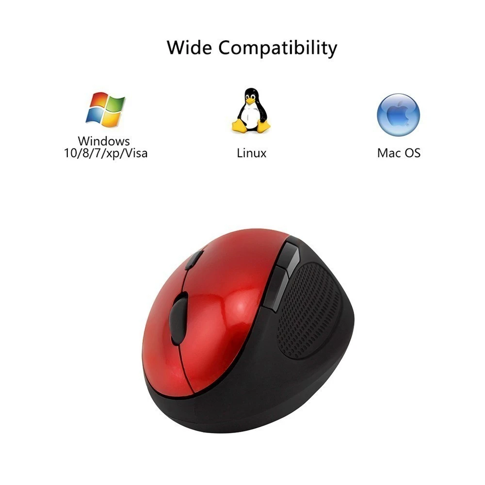 CHYI Wireless Vertical Mouse 2.4Ghz Ergonomic Optical Usb Computer Mause 800-1200-1600 DPI 6 Button 3D PC Gaming Mice For Laptop
