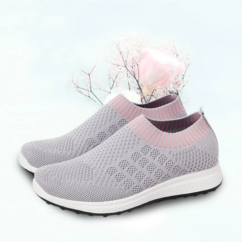 

2019 Spring/Autumn Women Shoes Flat Platform Stretch Fabric Socks Shoes Loafers Fashion Sneakers Breathable Slip-on Size 35-41