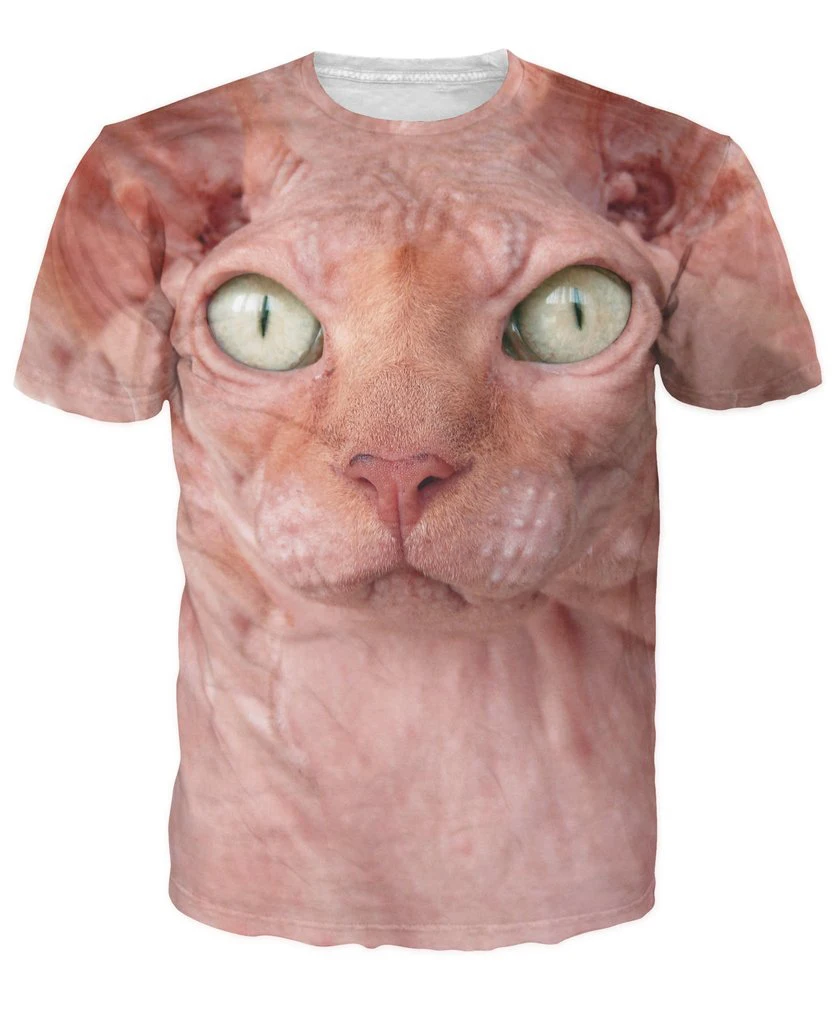 Sphynx T Shirt hairless cat in all its glory 3d Print t shirt Women Men