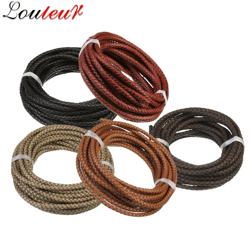 Шнур из натуральной кожи в оплетке 1 м/лот 6 мм|necklace findings|braided leather cordgenuine braided cord |