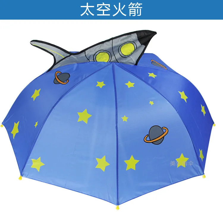 От 2 до 7 лет Высокое качество Дети студентов зонтик для мальчиков мультфильм синий ракета звезда зонтик для мальчиков