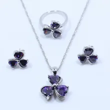 925 серебряные наложения цветов Ювелирные наборы с кристаллом для Для женщин серьги Цепочки и ожерелья Кулон Кольцо подарочная коробка JS T55