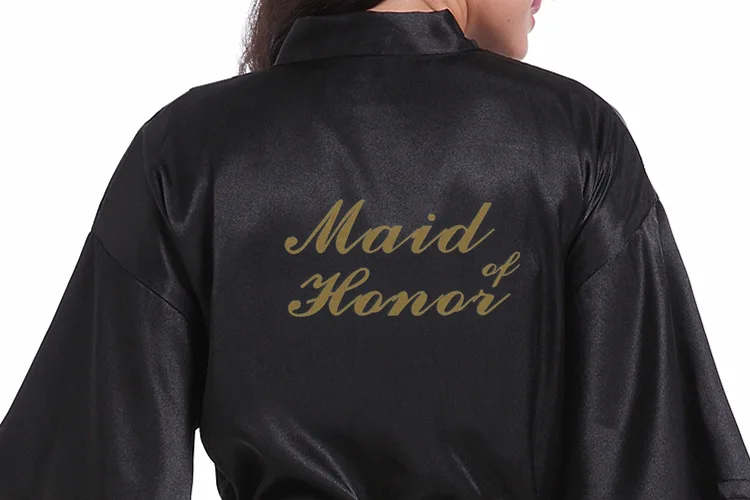 Халат Maid of Honor с золотыми буквами халаты для невесты пижамы халат ночная рубашка