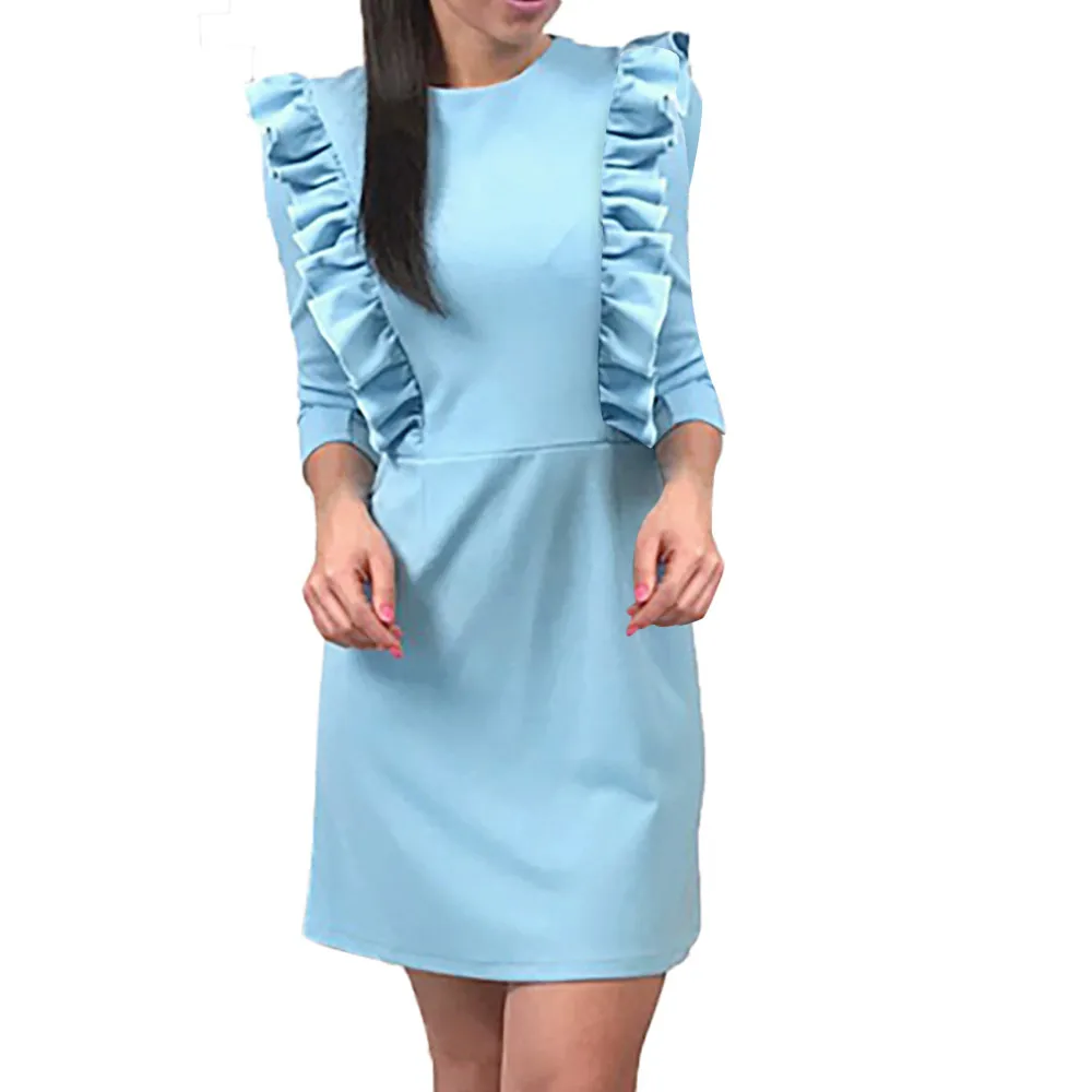 Vestidos verano 2018 женское летнее платье с рукавом три четверти повседневное цельное