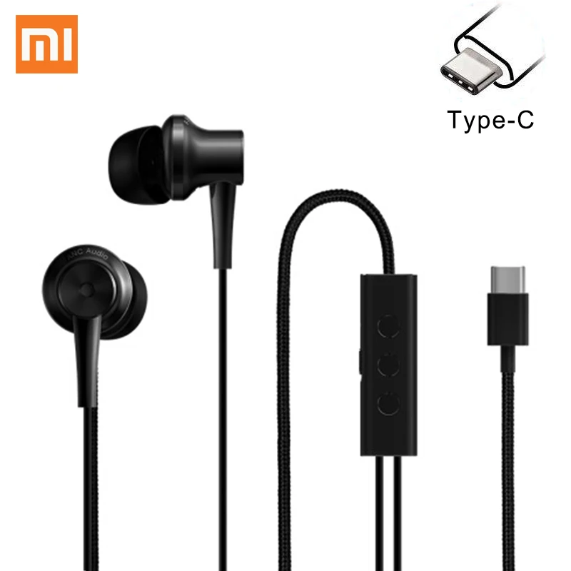 

Original Xiaomi ANC Earphone Type-C Noise Cancelling Earphone Wired Control With MIC For Xiaomi MIX 2S Mi8 Smartphone Hybrid HD