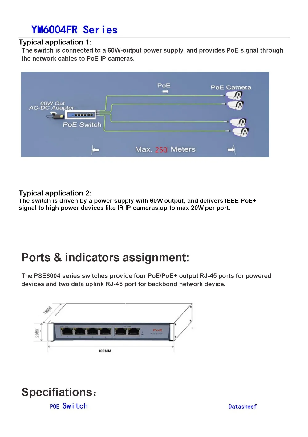 6-Port fast Ethernet Switch 4-Port POE picture 03