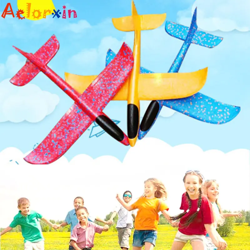 

48CM Hand Throw Flying Glider Planes Ultra-light Hand Throwing Plane Model Toys for Children