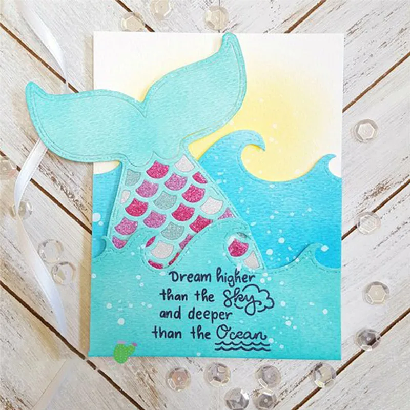 

Naifumodo Fashion Mermaid Metal Cutting Dies Animals Dies Scrapbooking for DIY Photo Album Embossing Stencils Craft New 2019