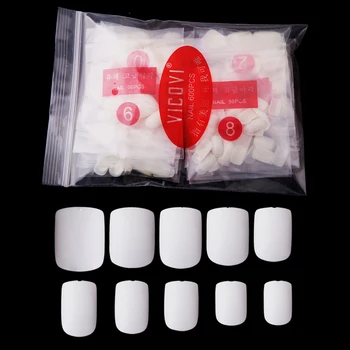 

600pcs White Color Short False Nail Tips Artificial Fake Nail Art Acrylic Manicure Tools Square Head Design Full Nail Art Tips