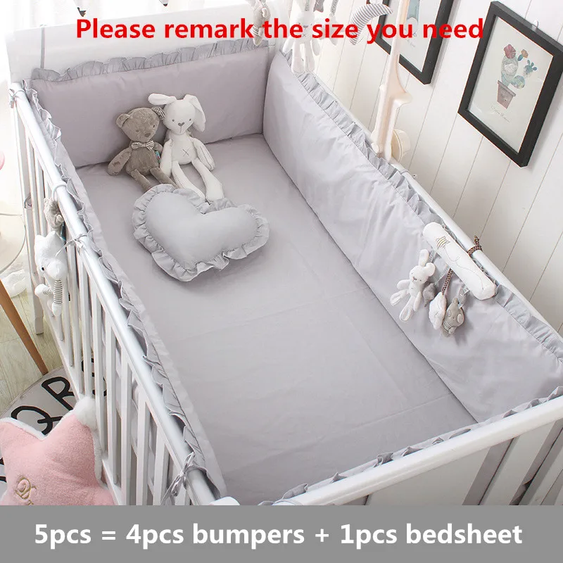100% Cotton Baby Bedding Set Princess Pink Newborn Baby Crib Bedding Set For Girls Boys Washable Cot Bed Linen 4 Bumpers + 1 Sheet baby crib sheet,baby crib bumper,baby pillowcase,baby crib bedding set