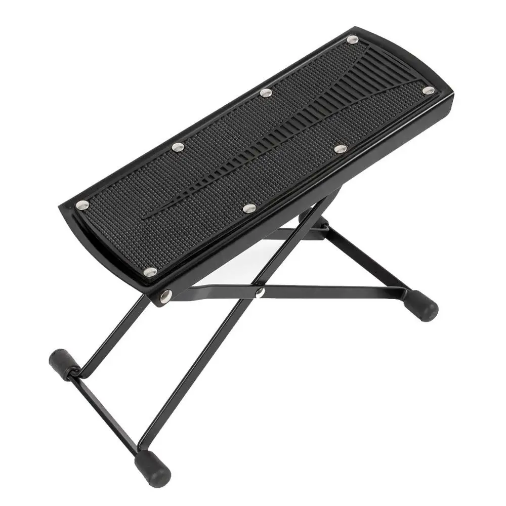 

Guitar Foot Stool Adjustable Height Angle Non-slip Rubber Pad Footrest Footstool Excellent Stability Black For Classical Guitars