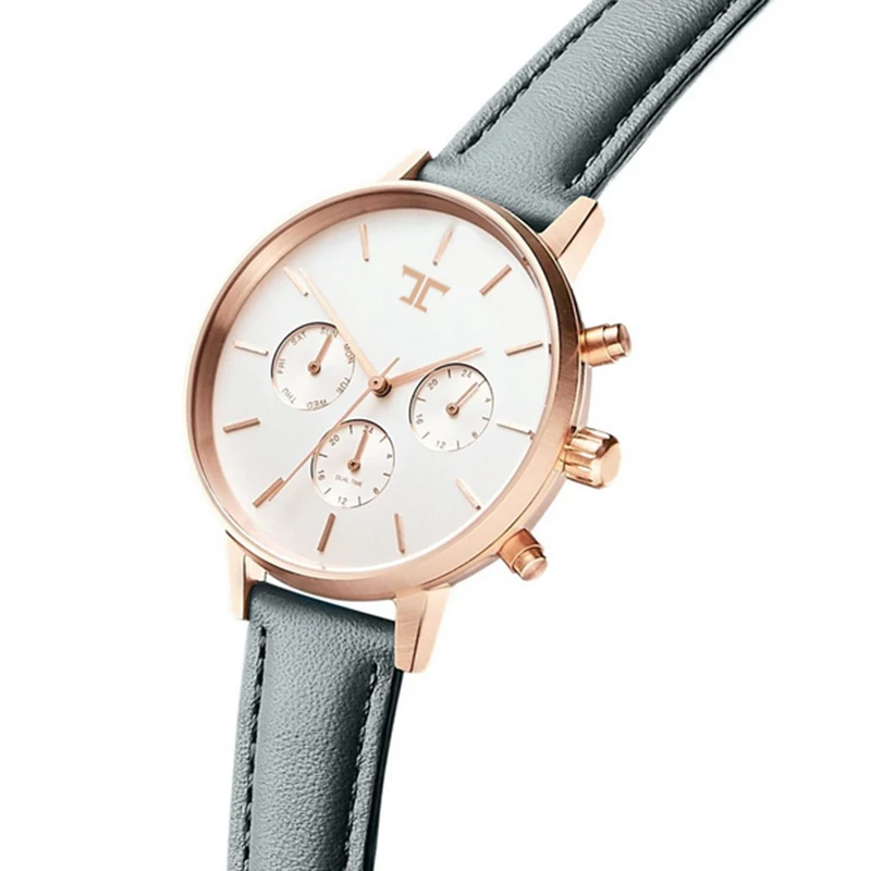 

Fashion Geneva Creative Three Time Zone Watch Lady Casual Elegant Quartz Rose Gold Ladies Watch Birthday Gift Watch Gift Reloj M