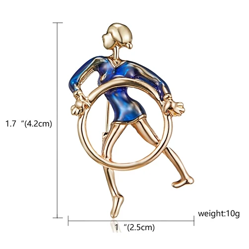 Rinhoo, эмаль, художественная гимнастика, балетная танцовщица, Женская Брошь, заколка, подарок на год, балетная танцовщица, милая идеальная Ювелирная брошь, булавки - Окраска металла: 15