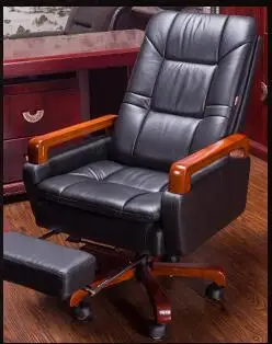 حقيقية الجلود كرسي الكمبيوتر. كرسي التدليك يمكن أن يكذب المنزل كرسي مكتب. الخشب الحقيقي قطب chair28