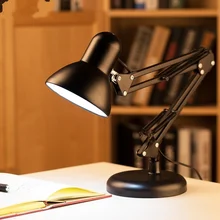 Складная кованая Светодиодная настольная лампа, прикроватная лампа, Металлическая Складная Настольная лампа, американская лампа для чтения