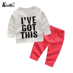 Kimocat/детская одежда для маленьких мальчиков на весну и осень, новый костюм с длинными рукавами для мальчиков, Корейская хлопковая детская