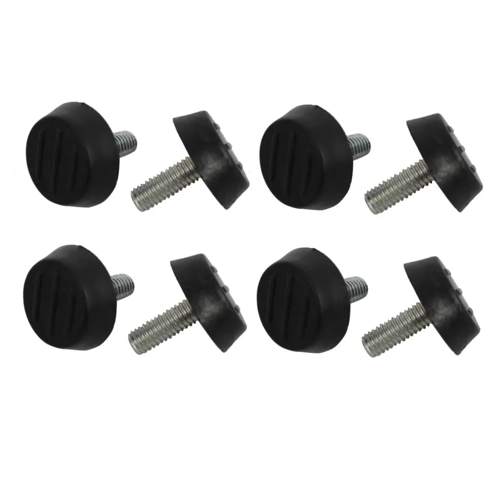 UXCELL 8pcs Screw Mount Plastic Base Furniture Glide Adjustable