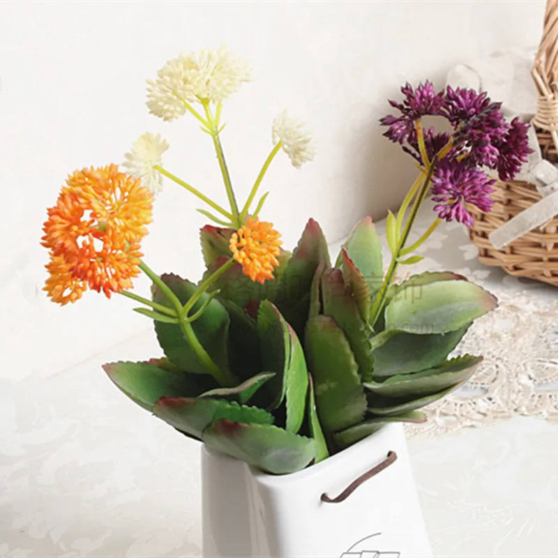 Оптовая продажа 120 шт. искусственные суккуленты Crassula Falcate пластиковые цветы