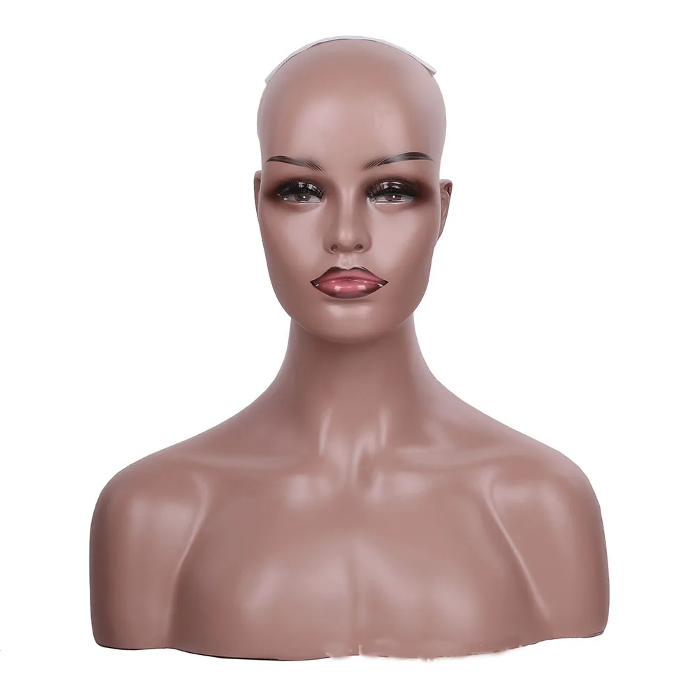 Realistic Mannequin Head Fiberglass Hat Glasses Mold Stand Torson Wig African 7