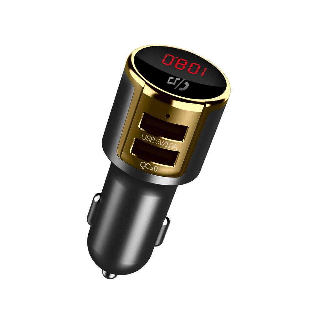 Беспроводной автомобильный FM передатчик Bluetooth V4.2 MP3 плеер поддержка двух USB