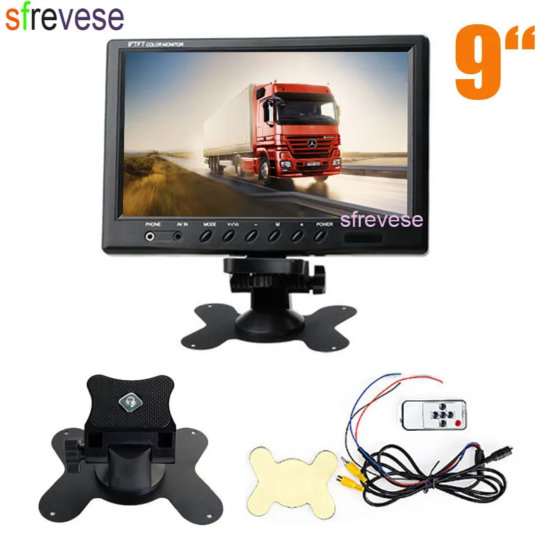 

9" TFT LCD Car Rear View Screen Monitor For Reversing Parking Backup Camera Bus Truck DVD VCD 12V-24V