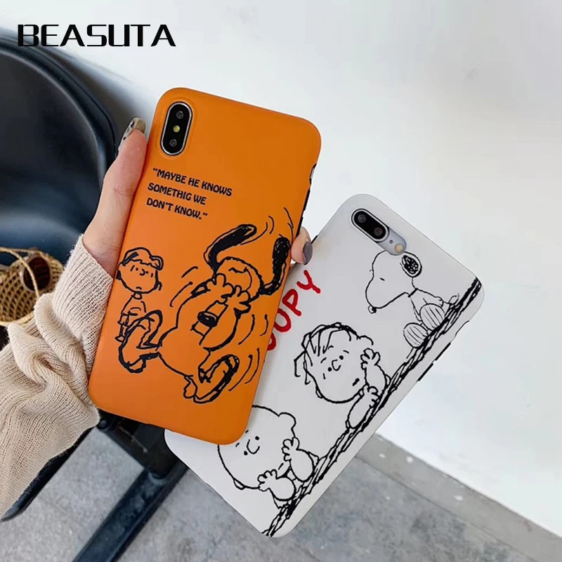 

Cute Cartoon Rabbit Snoopys Smooth Phone Case For iphone 7plus 6 6s 6plus 8Plus Soft TPU Cases For iphone XS MAX XR X Back Cover
