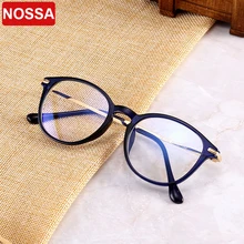 Tendência nova moda tr óculos de luz anti-azul requintado metal oval óculos quadro literário homem e mulher decorativo espelho plano.