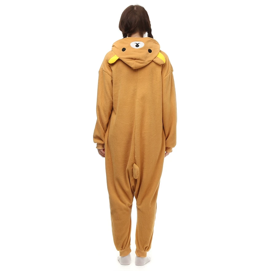 Флисовый кигуруми костюм для косплея Rilakkuma мультфильм животных комбинезоны