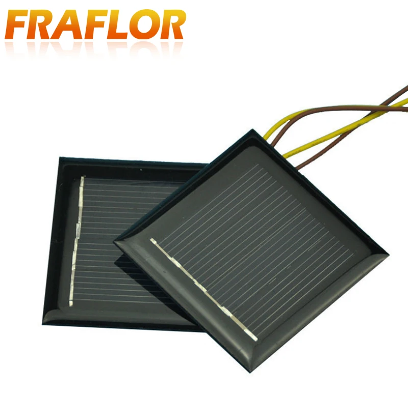 2 шт. 2В 130mA 54*54*3 мм Polycrystallin небольшой Мощность солнечных батарей Панель для