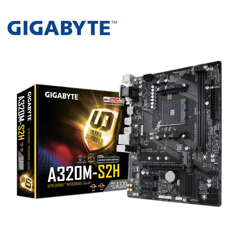 

For Gigabyte GA-A320M-S2H Original NEW Motherboard AMD Socket LGA 1151 DDR4 USB3.0 SATA3.0 VGA+DVI+HDMI