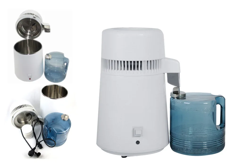 

750W 110V 4L Pure Water Distiller Stainless Steel Distilled Water Machine Water Purifier Filter for Home Lab Office