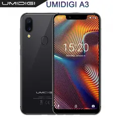 UMIDIGI A3 Глобальный Band 5,5 quotincell HD + дисплей 2 GB + 16 GB смартфон четырехъядерный Android 8,1 12MP + 5MP Face Unlock двойной 4G
