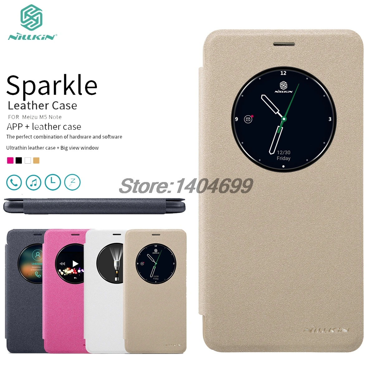 

Meizu M5 Note Case Nillkin Sparkle Series PU Leather Cover Flip Case For Meizu M5 Note With View Window 5.5 inch Phone