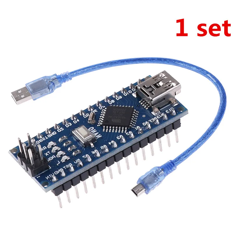 1 Set Mini USB Nano V3.0 Atmega328p CH340G Micro-Controller Board With Cable Instrument Parts Accessories Wholesale