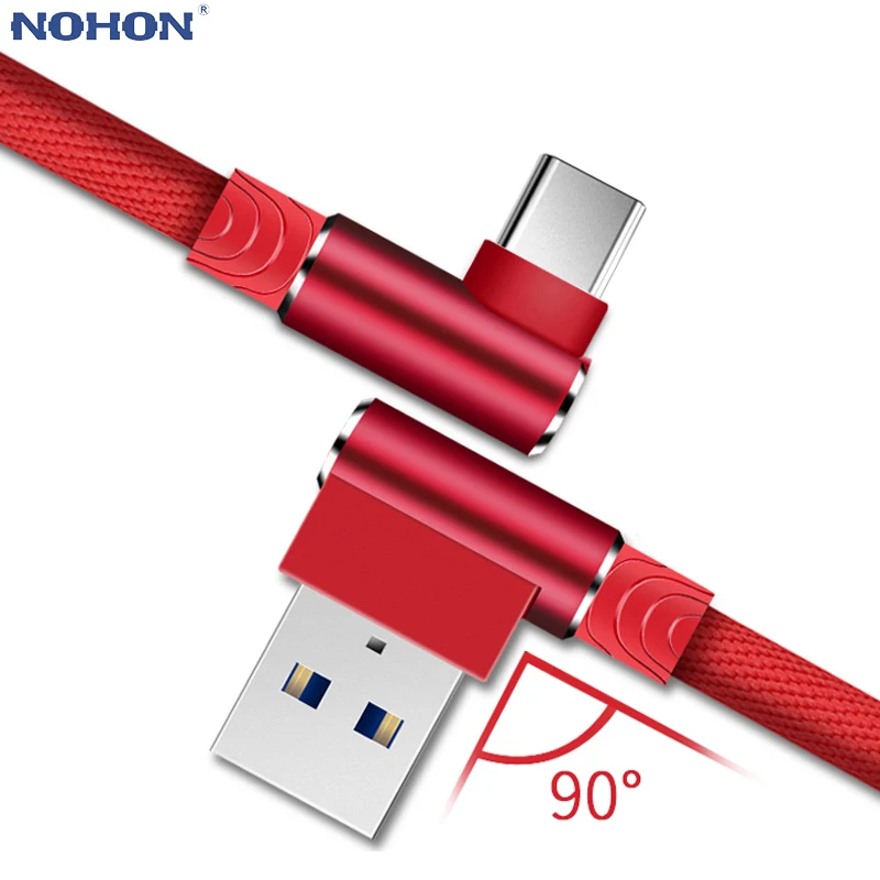 

90 Degree Type-C/USB-C Mobile Phone Fast Charge Cable for Samsung Galaxy S9 S8 Plus A3 A5 A7 2017 2m 3m long Origin USB Charger