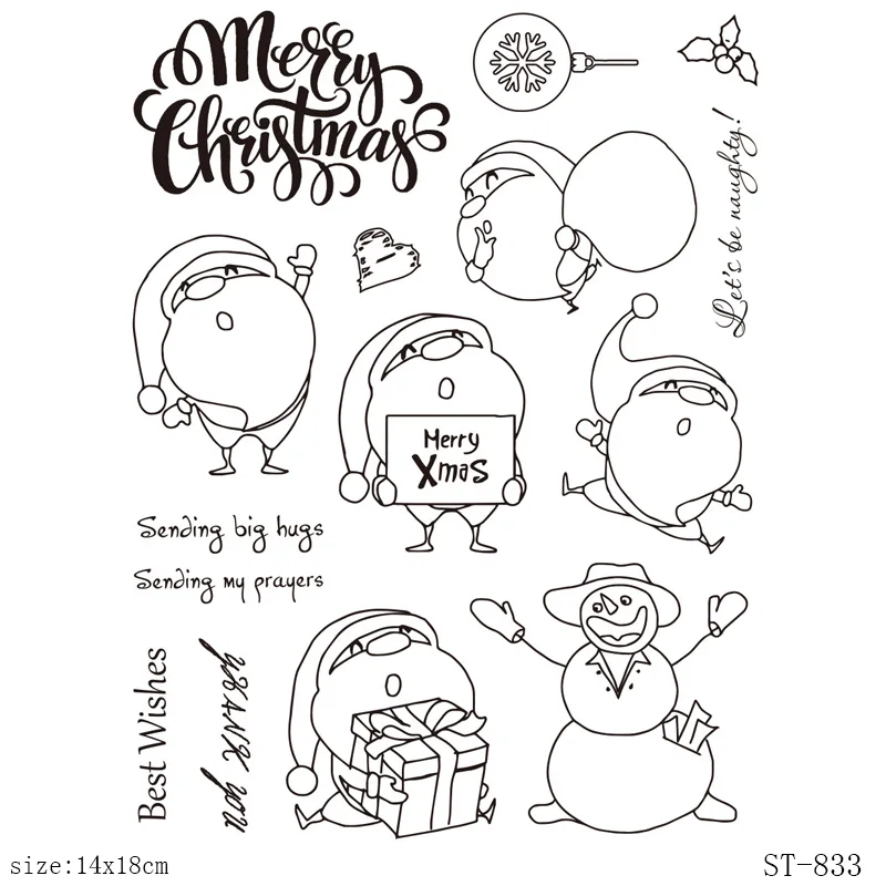 

AZSG Cartoon Style Lovely Santa Claus Clear Stamps/Seals For DIY Scrapbooking/Card Making/Album Decorative Silicone Stamp Crafts
