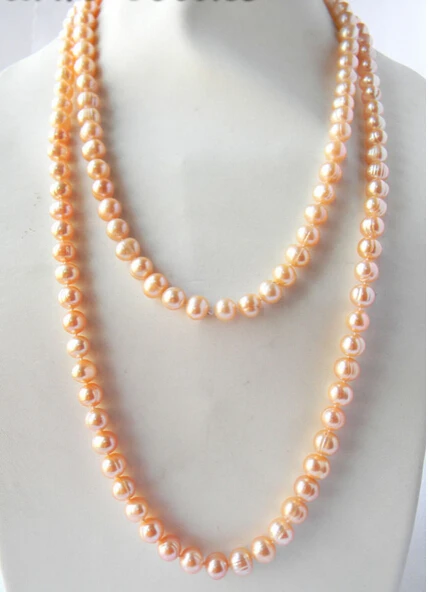 

N1820 50'' 10MM Pink Round Freshwater Pearl Necklace NEW