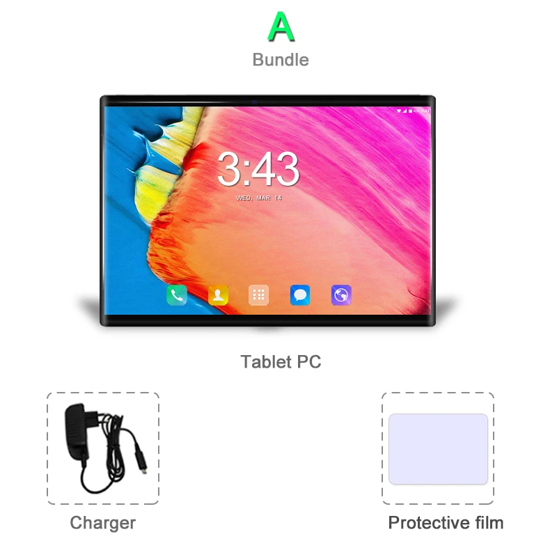 the tablet 10.1 inch android 8.0 3G 4G lte Dual SIM Call Phone Tablets Pc 6GB 64GB for Gaming computer - Комплект: Комплект 1