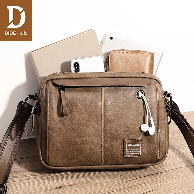 

DIDE Fashion Man Messenger Shoulder Bags For Handbag men high quality brand bolsa masculina shoulder bags PU Leather