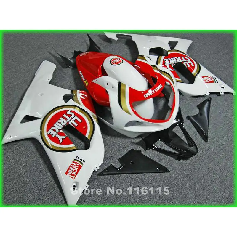 

fairing kit fit for SUZUKI GSXR 600 GSXR 750 K1 K2 2001 2002 2003 red white LUCKY STRIKE fairings gsxr600 gsxr750 01 02 03 A4