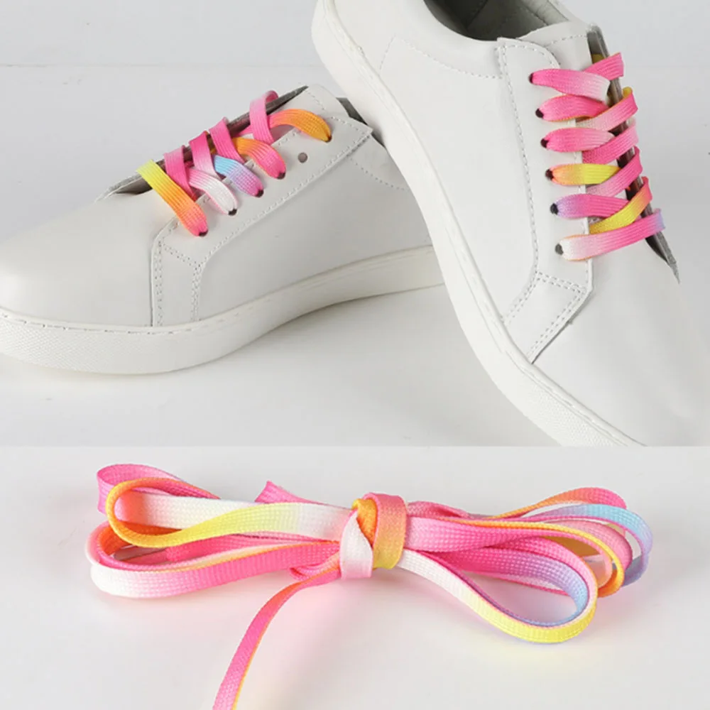 1 Pair Flat Fashion Canvas Shoes Athletic Unisex Shoelaces Shoe String Strap